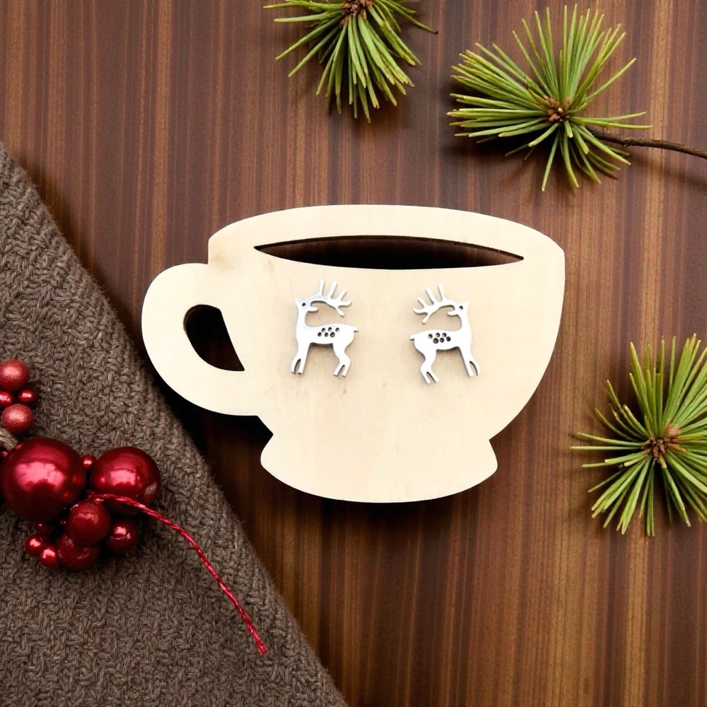 🆕 Deer Stud Earrings Stainless Steel